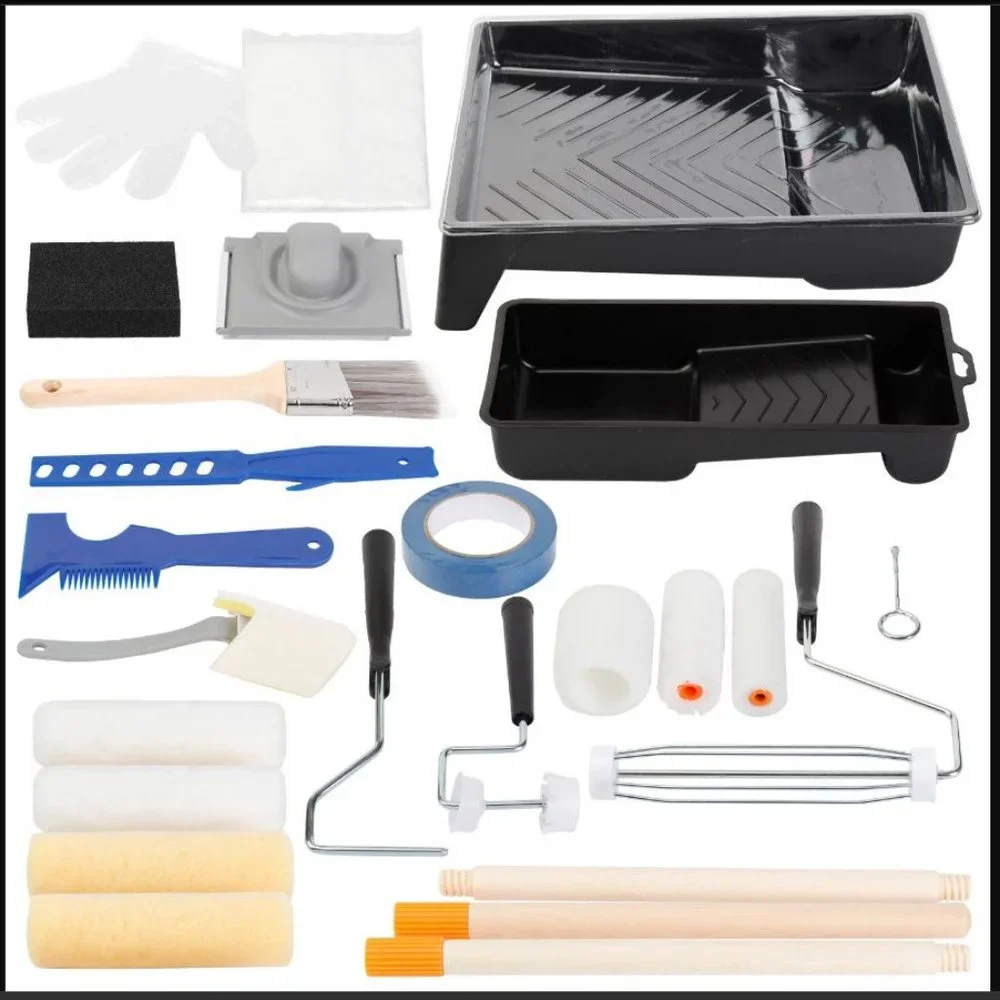 NEW 25 Piece Painting Tools Paint Roller DIY Home Improvement Supplies brushes